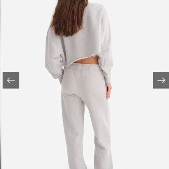 [NWT] MATE the Label Heather Grey Organic Fleece Front Seam Sweatpants - Large - Picture 4 of 9